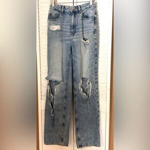 Pacsun '90s Boyfriend Jeans Ripped Waist size 26 Grunge cotton light wash